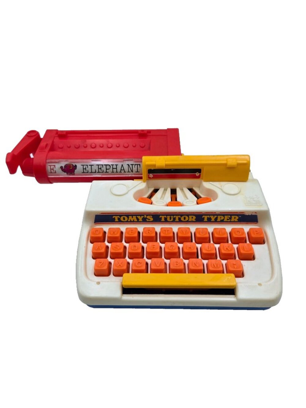 Tomy’s Tutor Typer Typewriter Plastic Toy Works Tomy 1977 Vintage Tested Read